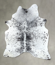 Salt and Pepper Black X-Large Brazilian Cowhide Rug 7'10"H x 5'8"W #B19682 by Hudson Hides