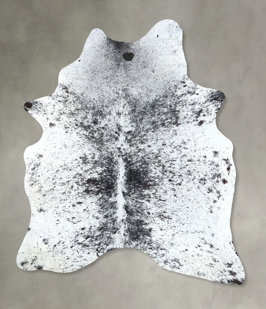 Salt and Pepper Black X-Large Brazilian Cowhide Rug 7'10"H x 5'8"W #B19682 by Hudson Hides