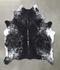 Salt and Pepper Black X-Large Brazilian Cowhide Rug 7'1