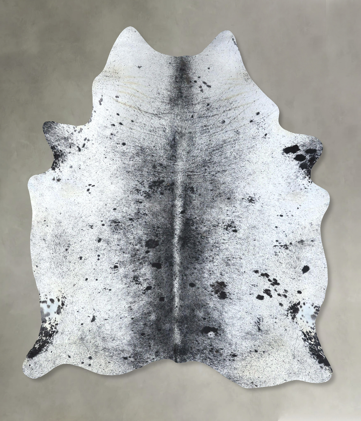 Salt and Pepper Black XX-Large Brazilian Cowhide Rug 8'0"H x 6'6"W #B19685 by Hudson Hides