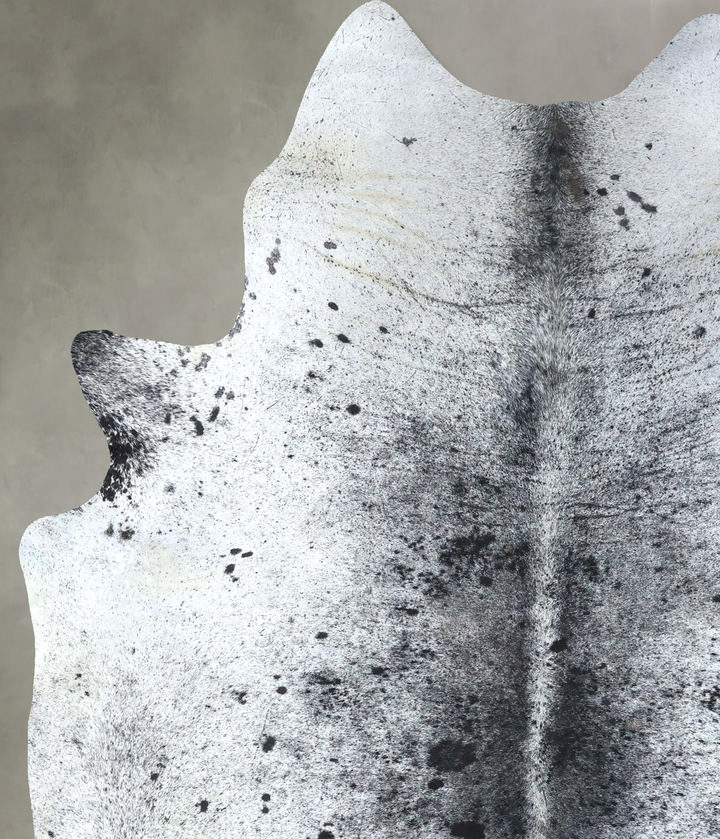 Salt and Pepper Black XX-Large Brazilian Cowhide Rug 8'0"H x 6'6"W #B19685 by Hudson Hides