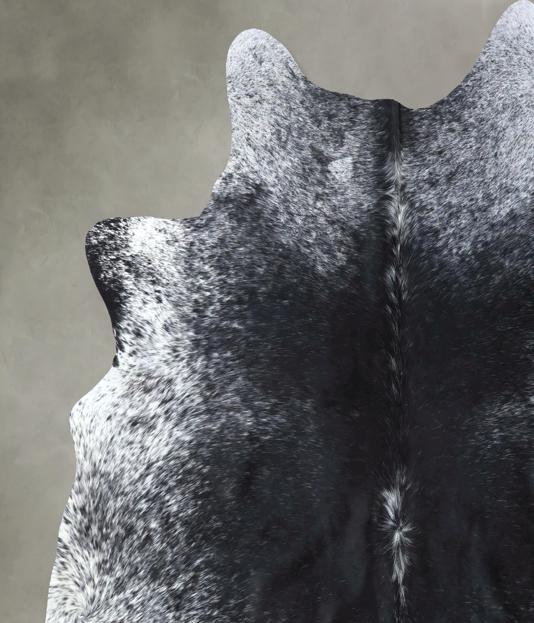 Salt and Pepper Black XX-Large Brazilian Cowhide Rug 7'11"H x 7'0"W #B