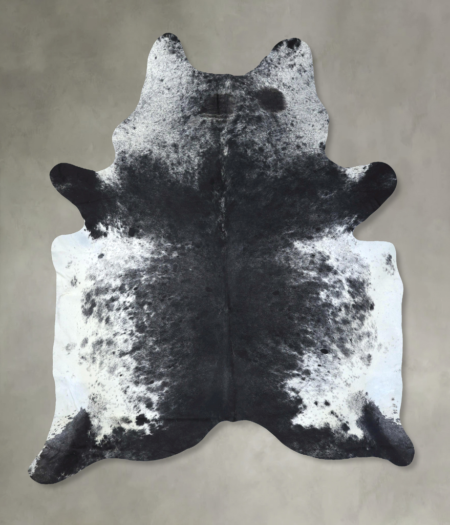 Salt and Pepper Black XX-Large Brazilian Cowhide Rug 8'8"H x 7'0"W #B19688 by Hudson Hides