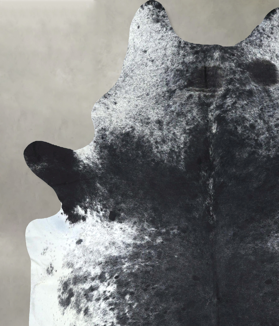 Salt and Pepper Black XX-Large Brazilian Cowhide Rug 8'8"H x 7'0"W #B1