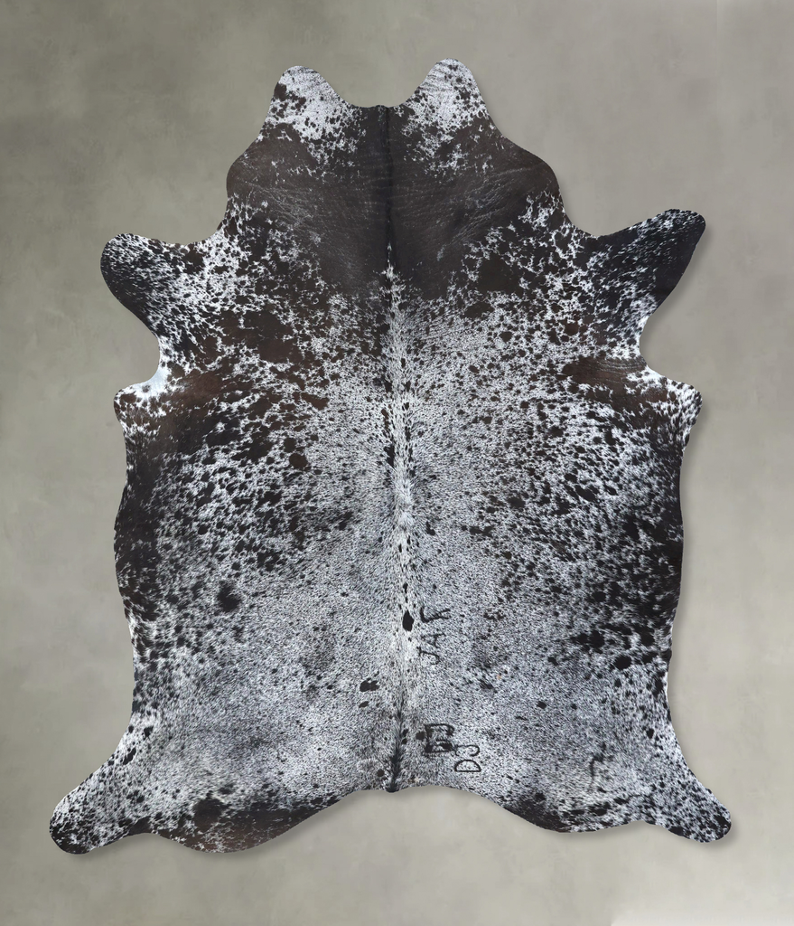 Salt and Pepper Black X-Large Brazilian Cowhide Rug 7'6"H x 6'3"W #B19690 by Hudson Hides