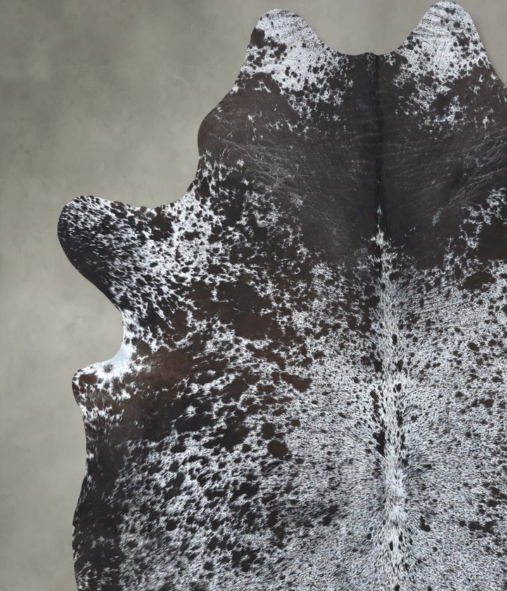 Salt and Pepper Black X-Large Brazilian Cowhide Rug 7'6"H x 6'3"W #B19690 by Hudson Hides
