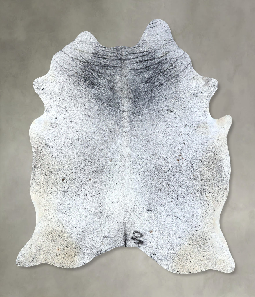 Salt and Pepper Black XX-Large Brazilian Cowhide Rug 8'1"H x 6'9"W #B19691 by Hudson Hides