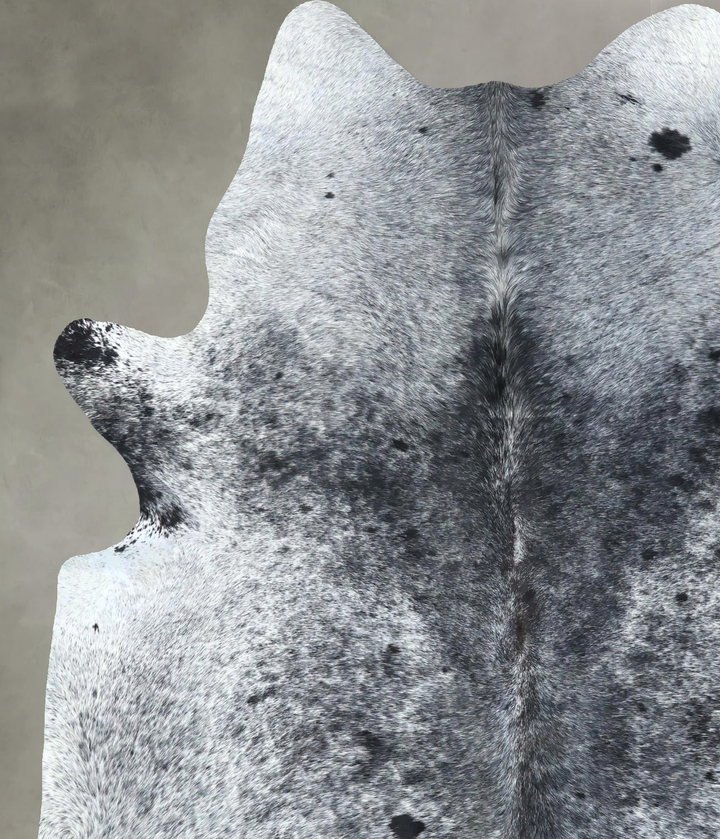 Salt and Pepper Black X-Large Brazilian Cowhide Rug 7'8"H x 6'2"W #B19692 by Hudson Hides