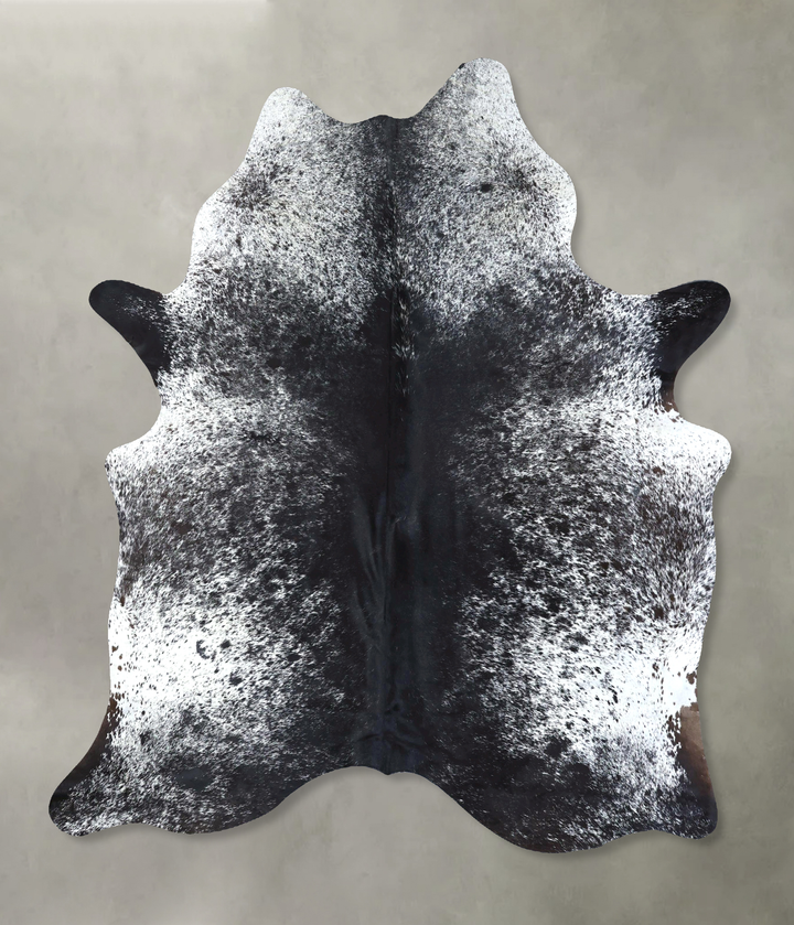 Salt and Pepper Black X-Large Brazilian Cowhide Rug 7'4"H x 6'1"W #B19693 by Hudson Hides