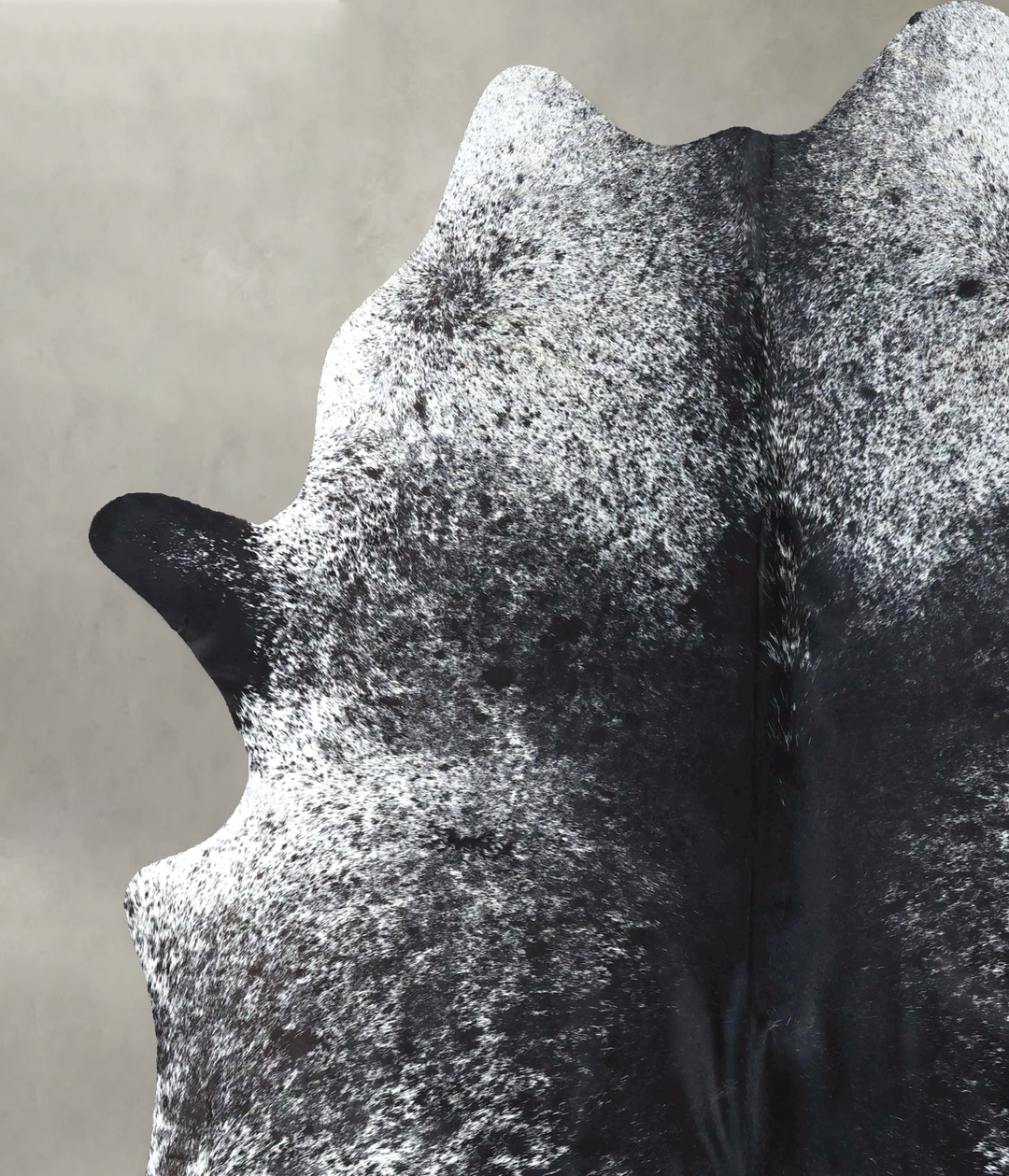 Salt and Pepper Black X-Large Brazilian Cowhide Rug 7'4"H x 6'1"W #B19