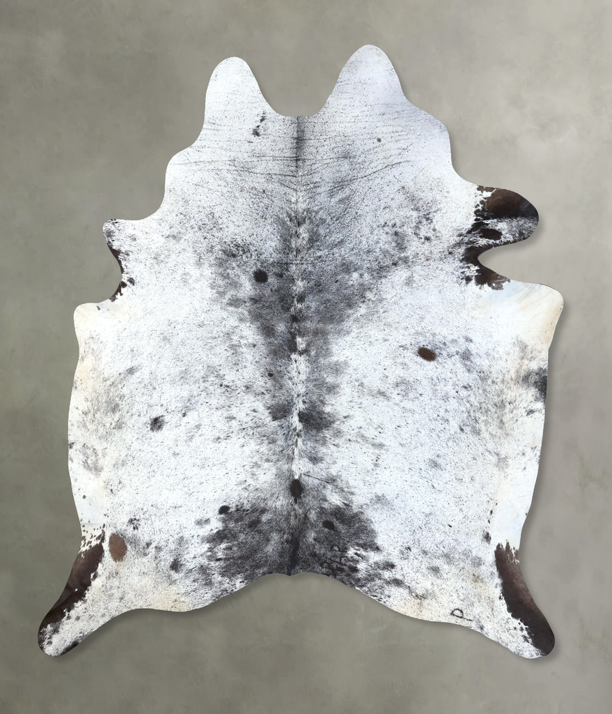 Salt and Pepper Black XX-Large Brazilian Cowhide Rug 8'10"H x 7'4"W #B19694 by Hudson Hides