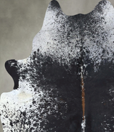 Salt and Pepper Black X-Large Brazilian Cowhide Rug 7'5"H x 6'0"W #B19695 by Hudson Hides