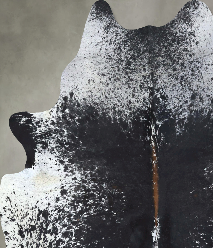 Salt and Pepper Black X-Large Brazilian Cowhide Rug 7'5"H x 6'0"W #B19695 by Hudson Hides