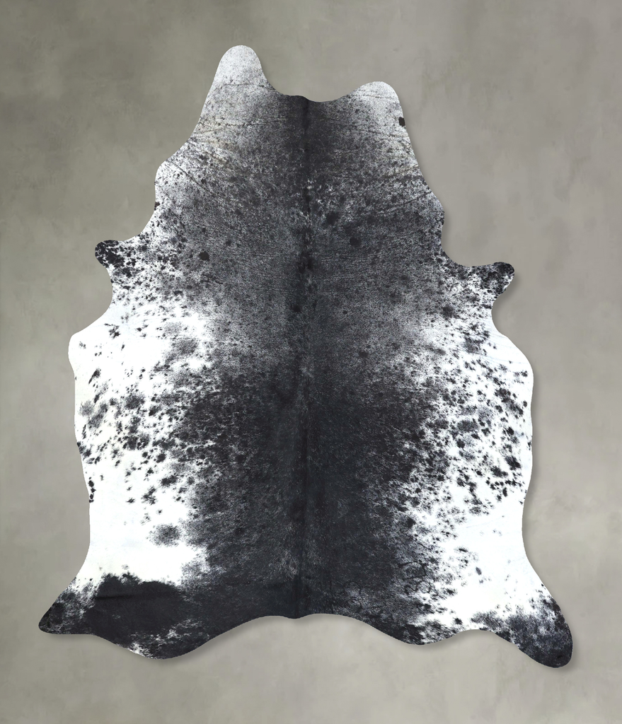 Salt and Pepper Black X-Large Brazilian Cowhide Rug 8'0"H x 6'2"W #B19697 by Hudson Hides