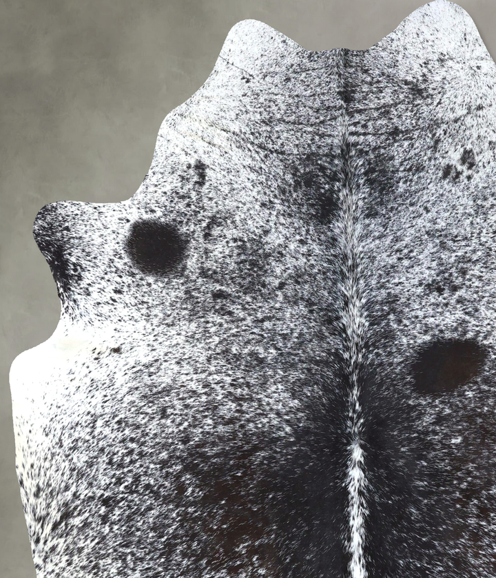 Salt and Pepper Black X-Large Brazilian Cowhide Rug 7'9"H x 6'5"W #B19699 by Hudson Hides