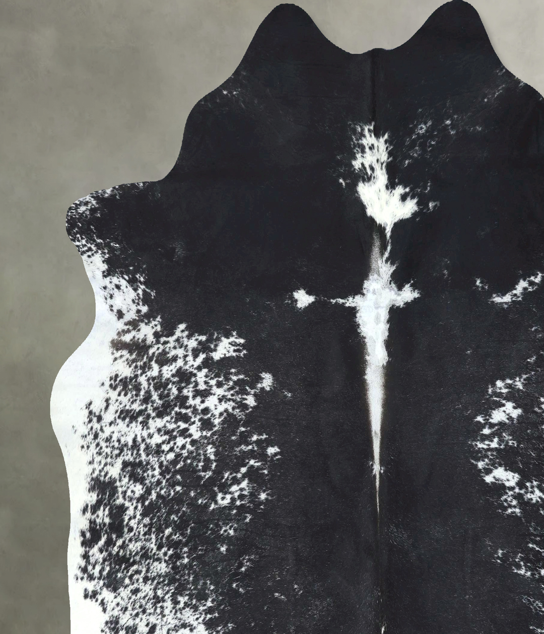 Black and White XX-Large Brazilian Cowhide Rug 7'7"H x 7'1"W #B19702 b