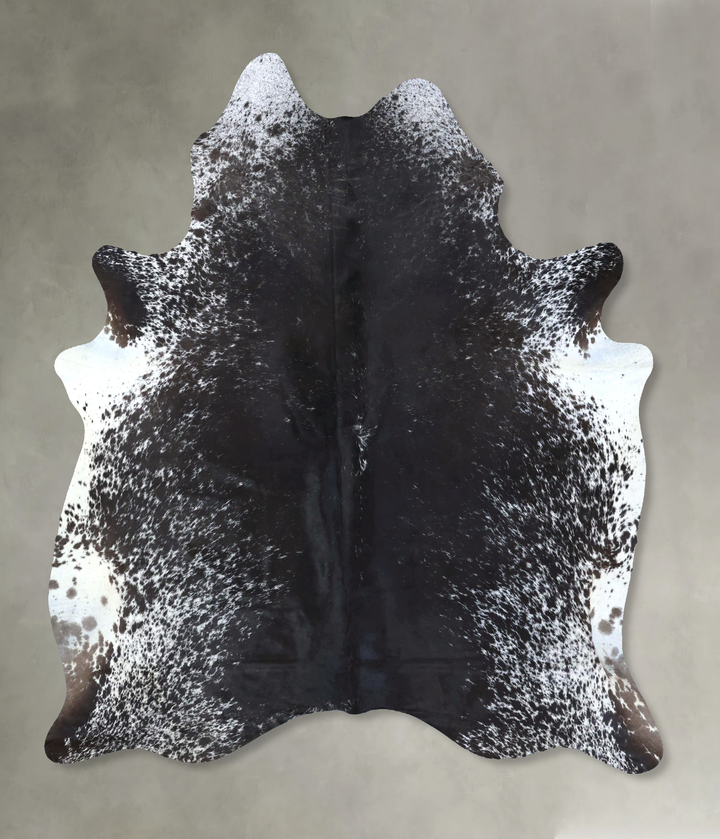 Salt and Pepper Black XX-Large Brazilian Cowhide Rug 8'1"H x 6'3"W #B19703 by Hudson Hides
