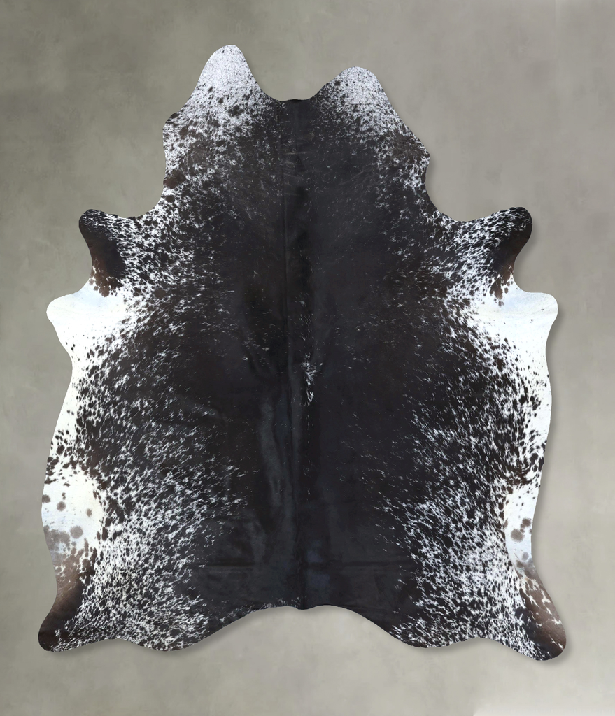 Salt and Pepper Black XX-Large Brazilian Cowhide Rug 8'1"H x 6'3"W #B19703 by Hudson Hides