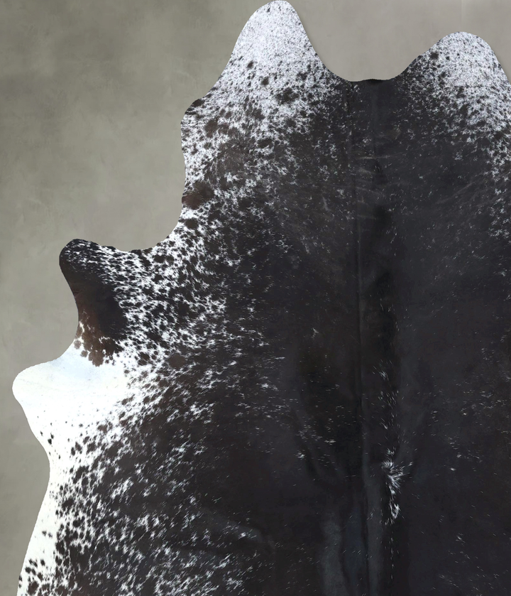 Salt and Pepper Black XX-Large Brazilian Cowhide Rug 8'1"H x 6'3"W #B19703 by Hudson Hides