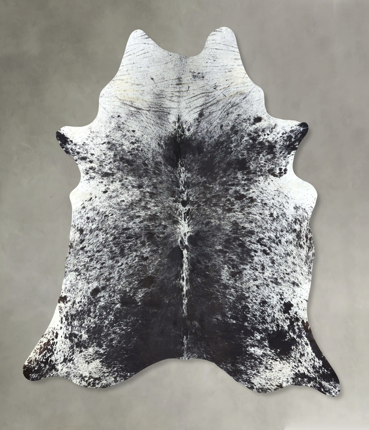 Salt and Pepper Black XX-Large Brazilian Cowhide Rug 8'2"H x 6'4"W #B19704 by Hudson Hides