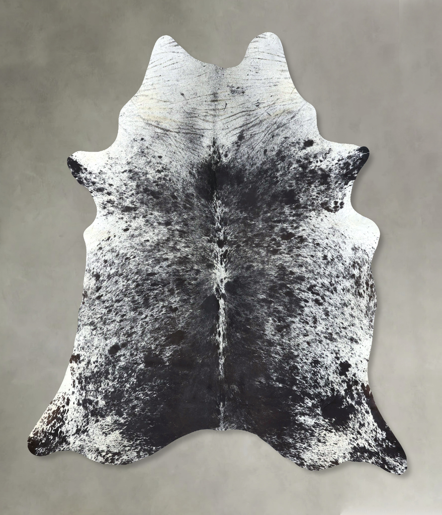 Salt and Pepper Black XX-Large Brazilian Cowhide Rug 8'2"H x 6'4"W #B19704 by Hudson Hides