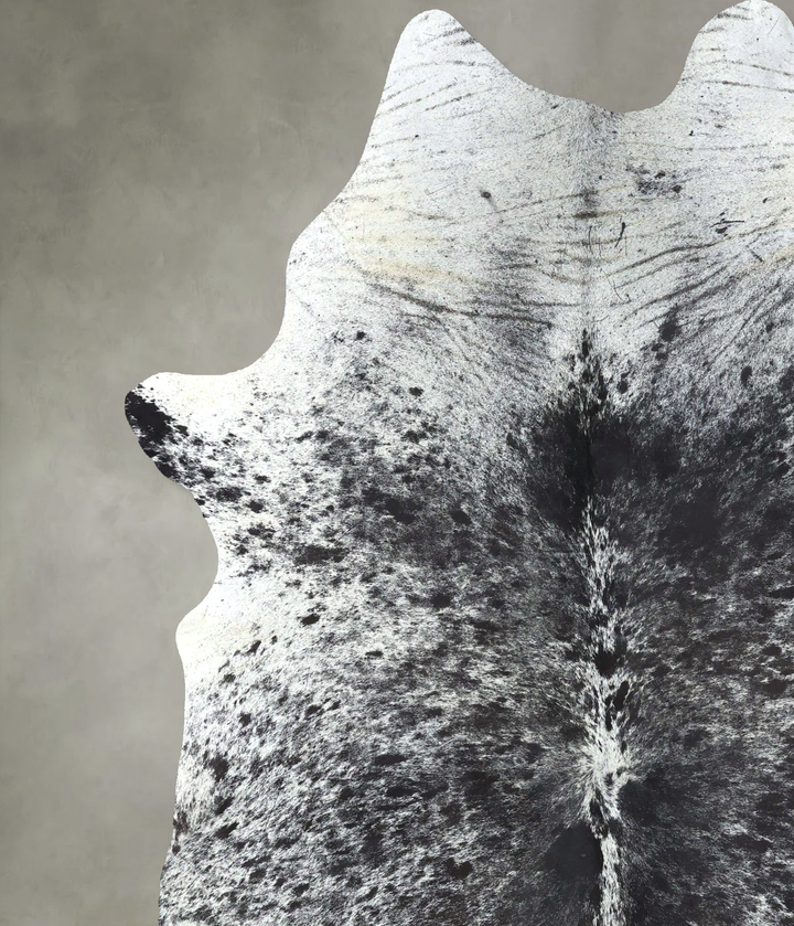 Salt and Pepper Black XX-Large Brazilian Cowhide Rug 8'2"H x 6'4"W #B19704 by Hudson Hides