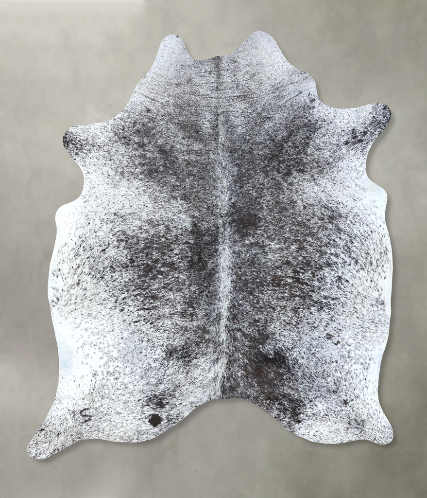 Salt and Pepper Black X-Large Brazilian Cowhide Rug 7'8"H x 6'5"W #B19706 by Hudson Hides