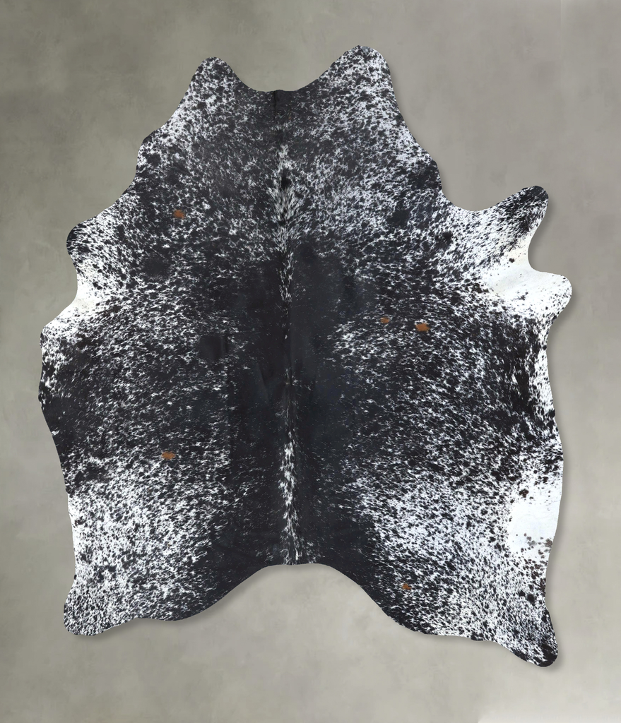 Salt and Pepper Black X-Large Brazilian Cowhide Rug 7'4"H x 6'3"W #B19707 by Hudson Hides