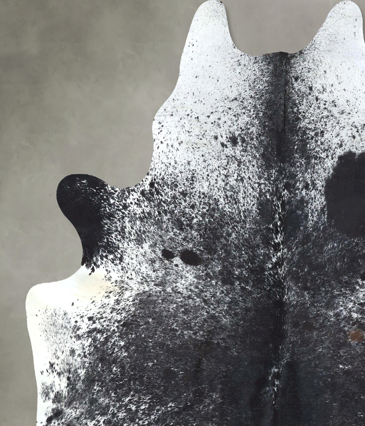 Salt and Pepper Black XX-Large Brazilian Cowhide Rug 8'4"H x 6'10"W #B19708 by Hudson Hides
