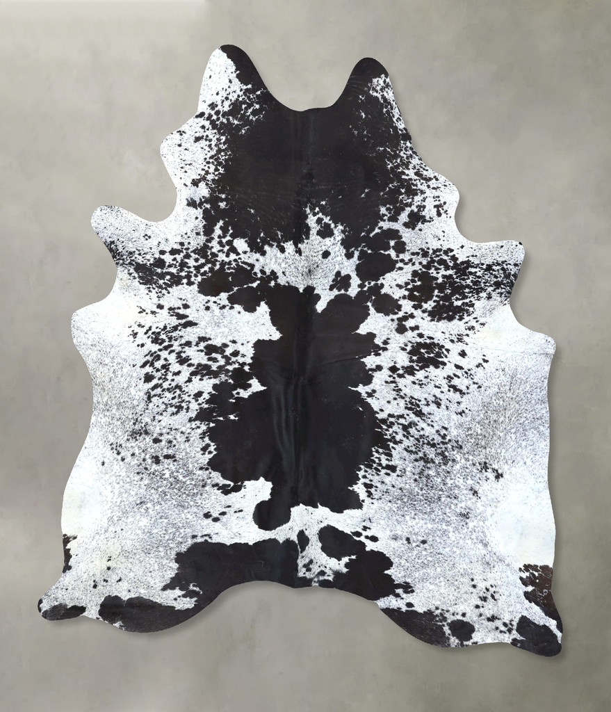 Salt and Pepper Black X-Large Brazilian Cowhide Rug 8'0"H x 5'11"W #B19709 by Hudson Hides
