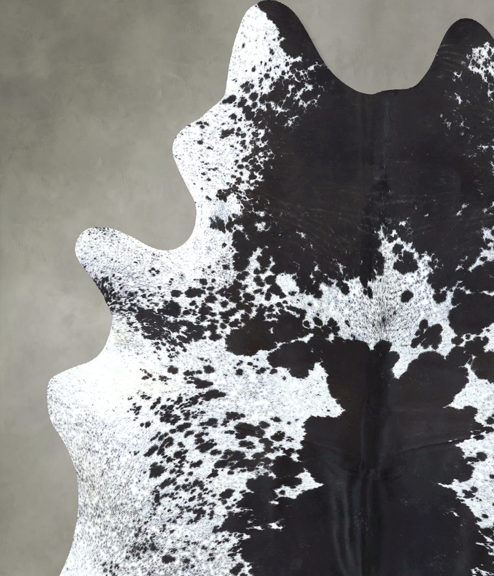 Salt and Pepper Black X-Large Brazilian Cowhide Rug 8'0"H x 5'11"W #B19709 by Hudson Hides