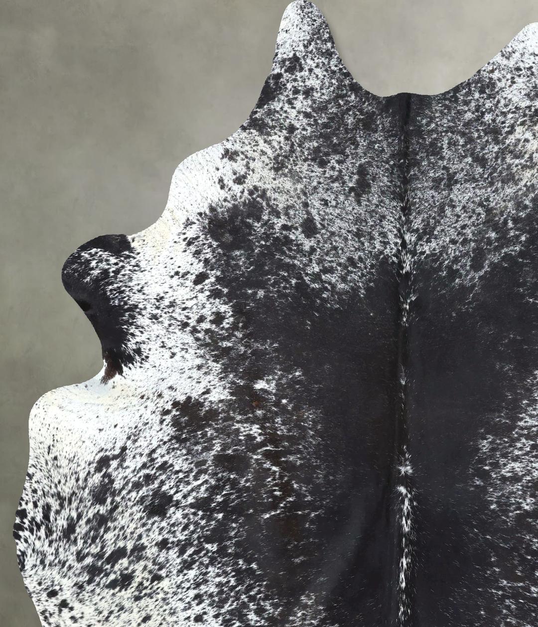 Salt and Pepper Black X-Large Brazilian Cowhide Rug 7'11"H x 6'2"W #B1