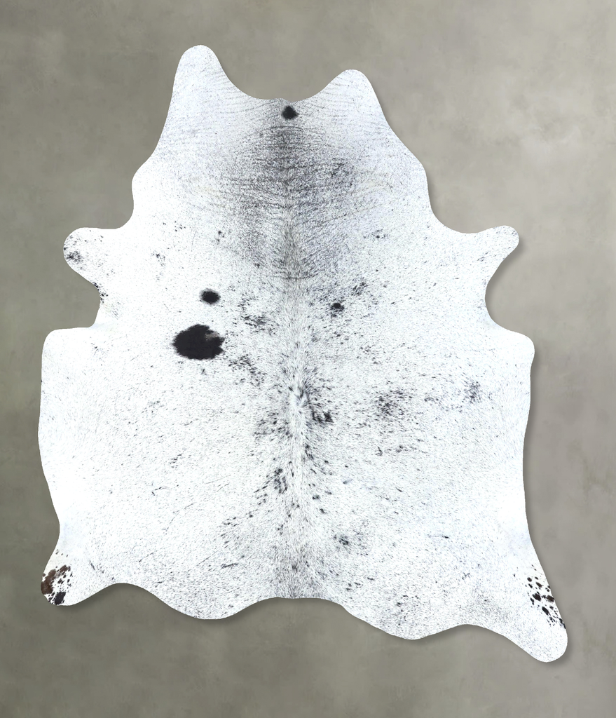 Salt and Pepper Black X-Large Brazilian Cowhide Rug 7'8"H x 6'2"W #B19711 by Hudson Hides
