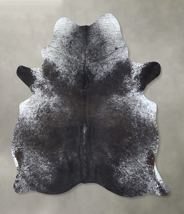 Salt and Pepper Black X-Large Brazilian Cowhide Rug 7'3"H x 6'0"W #B19713 by Hudson Hides