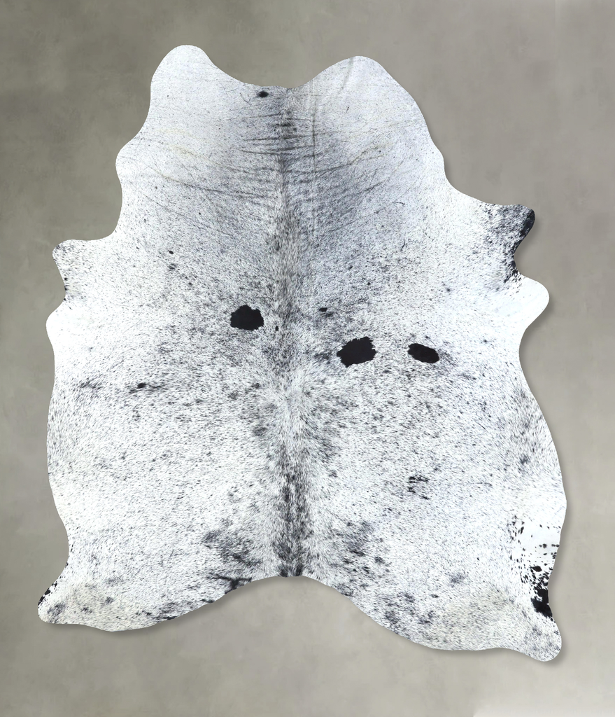 Salt and Pepper Black X-Large Brazilian Cowhide Rug 8'1"H x 5'10"W #B19715 by Hudson Hides