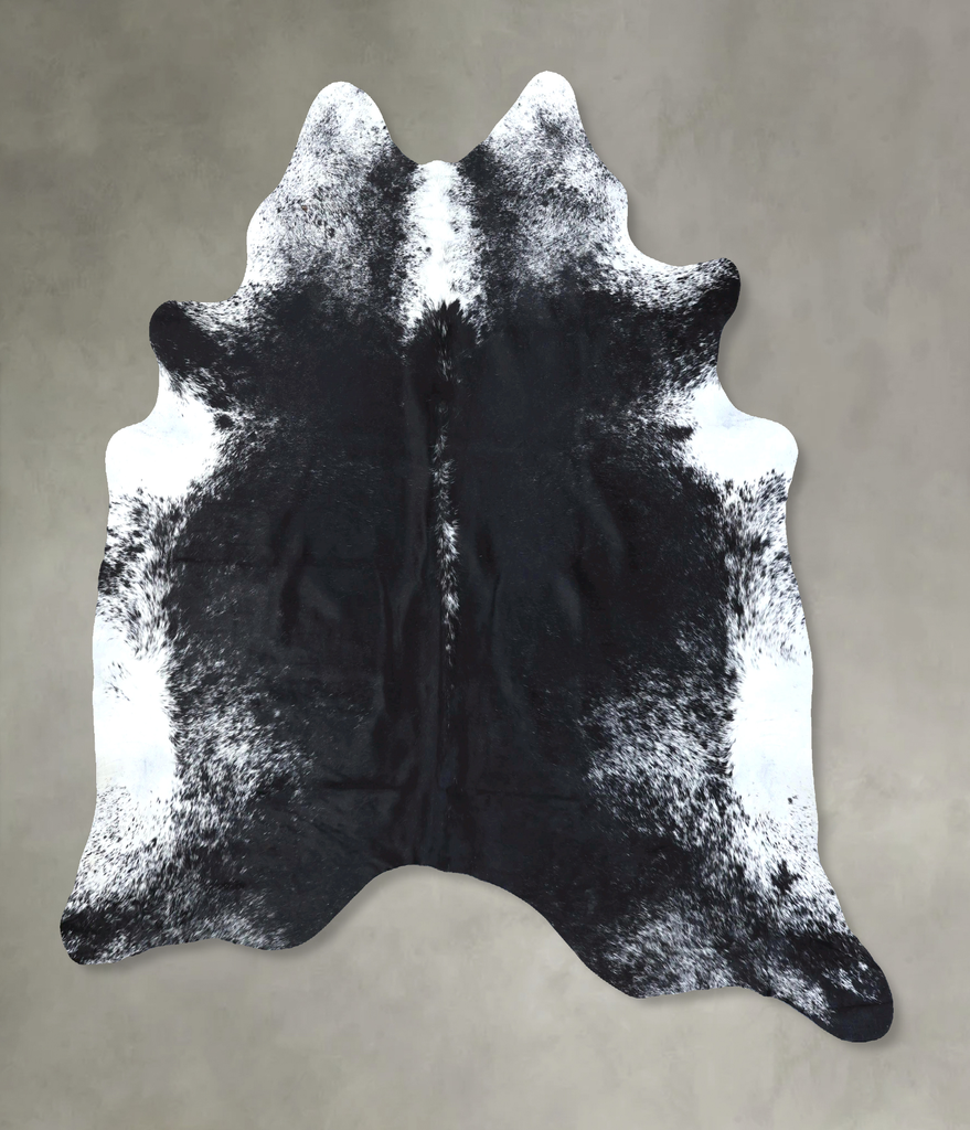 Salt and Pepper Black XX-Large Brazilian Cowhide Rug 7'6"H x 6'9"W #B19716 by Hudson Hides
