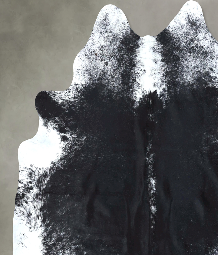 Salt and Pepper Black XX-Large Brazilian Cowhide Rug 7'6"H x 6'9"W #B19716 by Hudson Hides