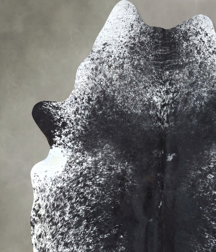 Salt and Pepper Black XX-Large Brazilian Cowhide Rug 8'2"H x 6'9"W #B19717 by Hudson Hides