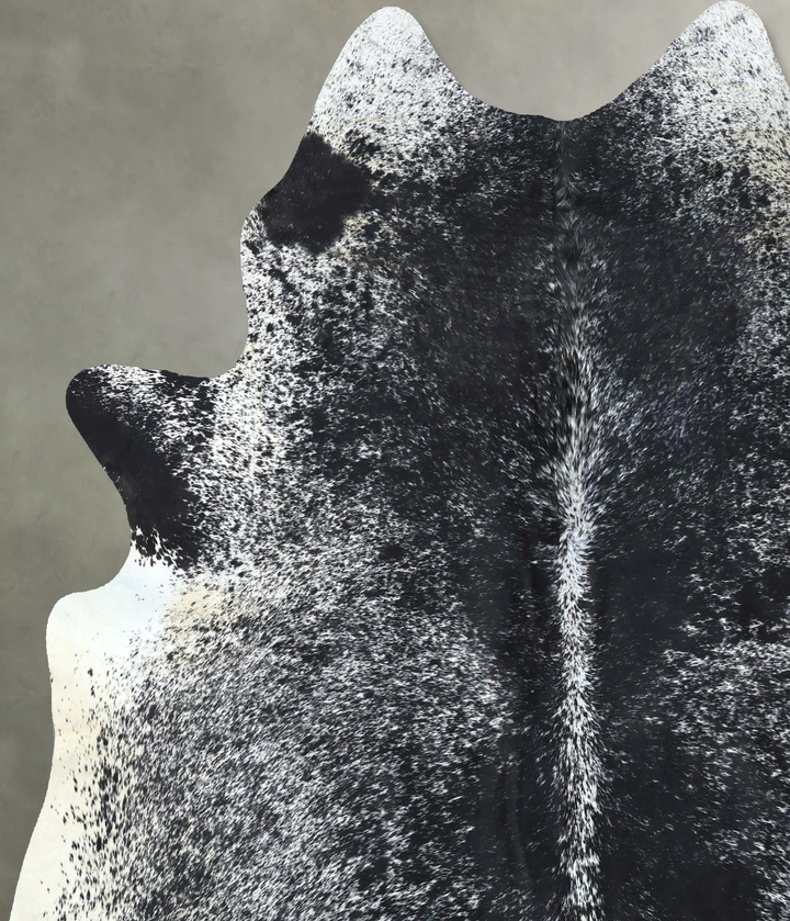 Salt and Pepper Black X-Large Brazilian Cowhide Rug 7'4"H x 6'6"W #B19718 by Hudson Hides