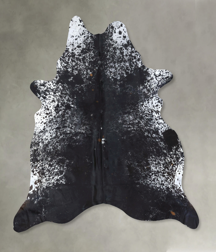 Salt and Pepper Black XX-Large Brazilian Cowhide Rug 7'10"H x 6'7"W #B19719 by Hudson Hides