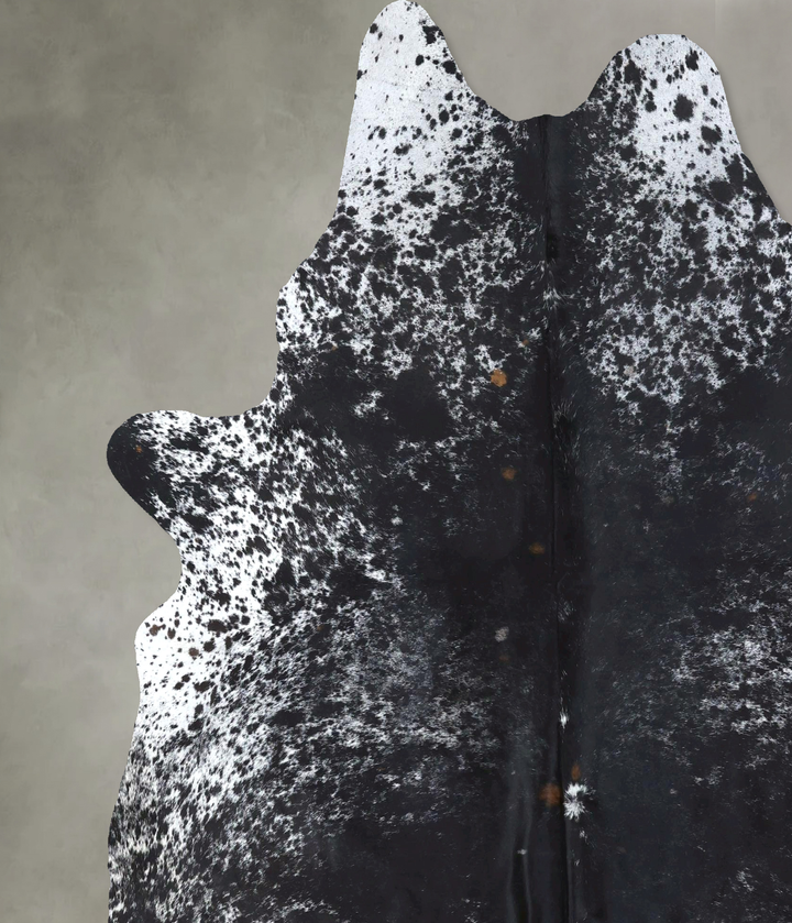 Salt and Pepper Black XX-Large Brazilian Cowhide Rug 7'10"H x 6'7"W #B19719 by Hudson Hides
