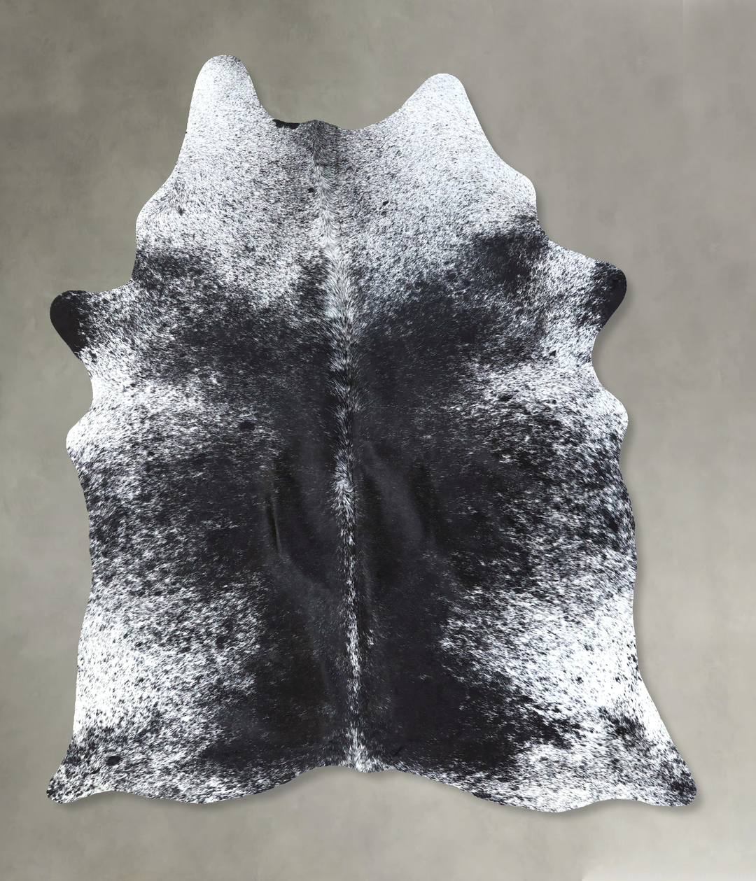 Salt and Pepper Black X-Large Brazilian Cowhide Rug 7'7"H x 5'8"W #B19