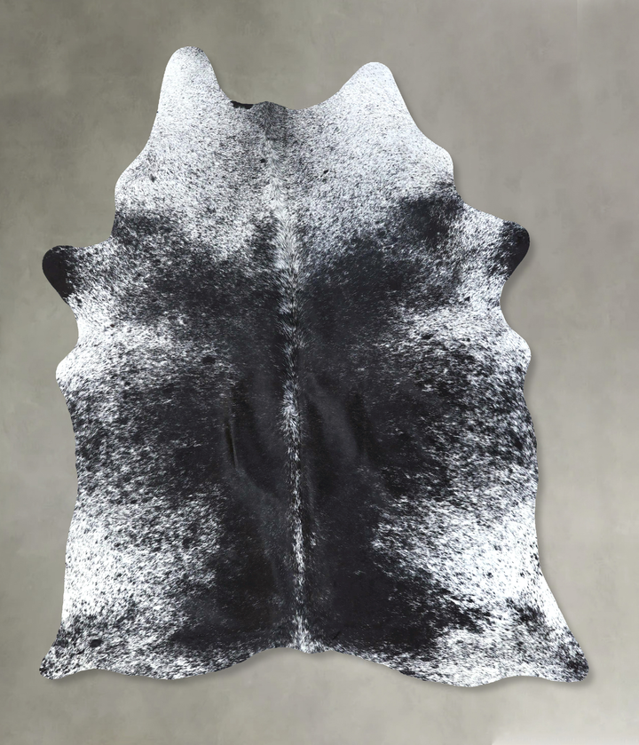 Salt and Pepper Black X-Large Brazilian Cowhide Rug 7'7"H x 5'8"W #B19720 by Hudson Hides