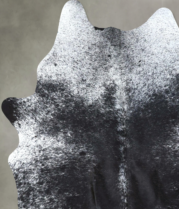 Salt and Pepper Black X-Large Brazilian Cowhide Rug 7'7"H x 5'8"W #B19720 by Hudson Hides