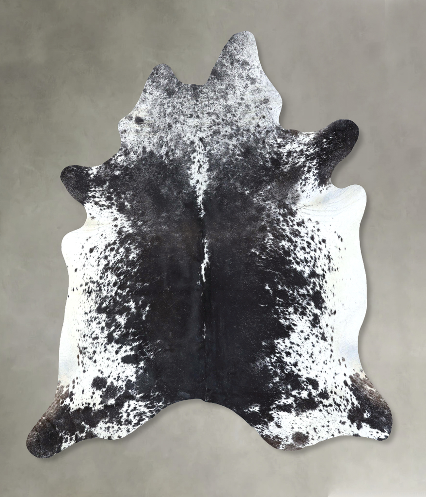 Salt and Pepper Black XX-Large Brazilian Cowhide Rug 7'10"H x 6'5"W #B19721 by Hudson Hides
