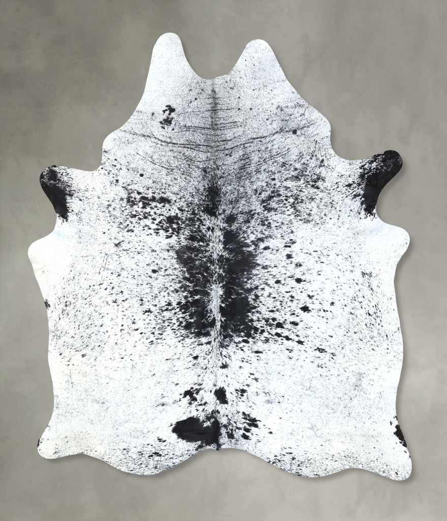 Salt and Pepper Black XX-Large Brazilian Cowhide Rug 8'7"H x 6'6"W #B19722 by Hudson Hides