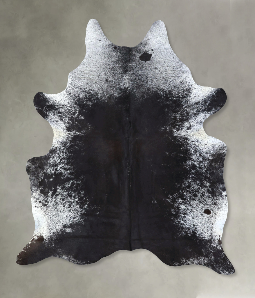 Salt and Pepper Black X-Large Brazilian Cowhide Rug 8'0"H x 6'2"W #B19723 by Hudson Hides