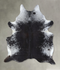 Salt and Pepper Black X-Large Brazilian Cowhide Rug 8'0