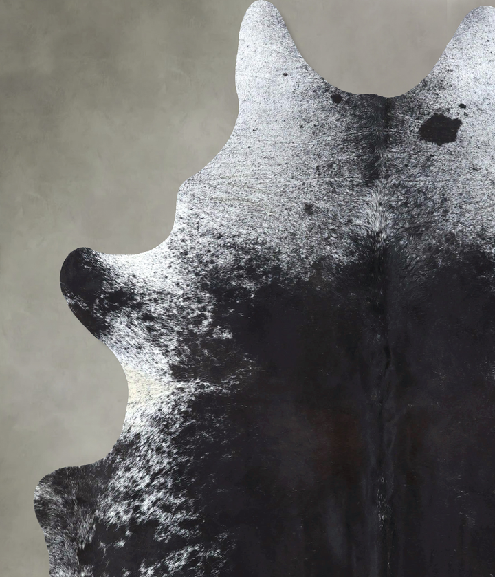Salt and Pepper Black X-Large Brazilian Cowhide Rug 8'0"H x 6'2"W #B19723 by Hudson Hides