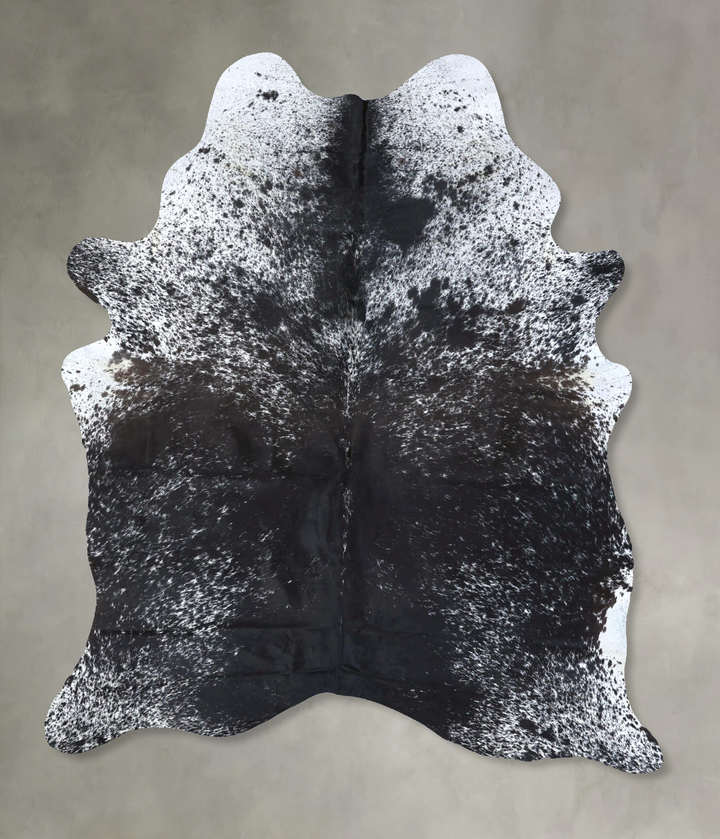Salt and Pepper Black X-Large Brazilian Cowhide Rug 8'0"H x 5'11"W #B19725 by Hudson Hides